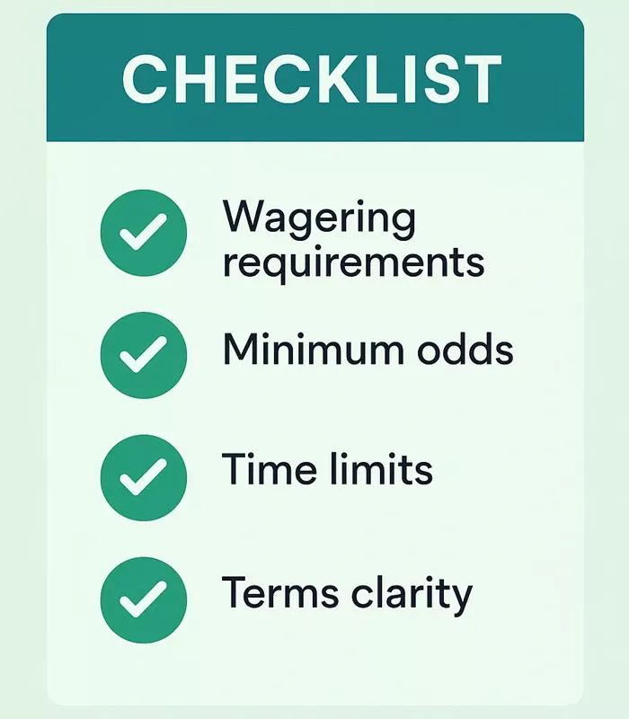 Wettbonus Checkliste – Die wichtigsten Kriterien für faire Bonusbedingungen auf einen Blick